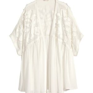 H&M White Embroidered Robe EUC